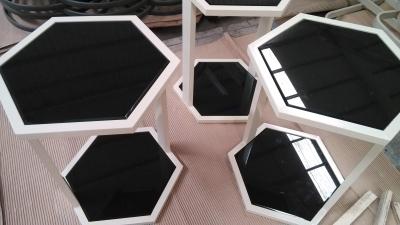 China Greenhouse Black Tempered Glass Tabletop , Tempered Plate Glass Hexagon for sale