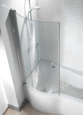 China Transparent Bath Shower Screen Glass Bent Tempered Glass for sale