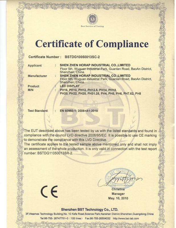 CE01 - Shen Zhen Horap Industrial Co.,Limited