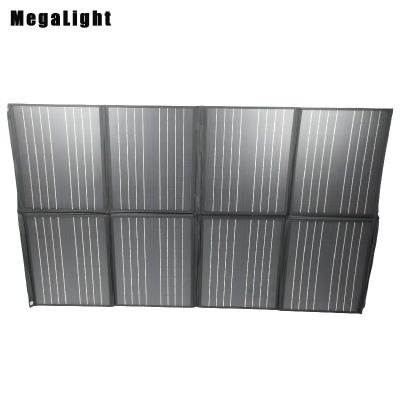 China Megalight 300w 200W High Efficient Waterproof PET+ EVA+ Fabric Foldable Solar Panels Mono Cells for Family Camping for sale