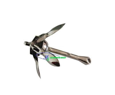 China MS Folding Anchor Shipbuilding High Quality Marine Accessories 316 Stainless Folding Anchor 316 Stainless Steel Yacht Parts Boat Outboard Parts for sale