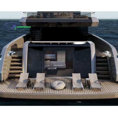 China 2021new Fashion MS Aluminum Customized Boat Mega Yachts For Sale 108.9m 1925hp*2 For Sale CCS CE Certificates For Europe Customers for sale