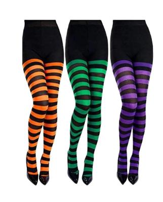 China Multicolor Costume Antibacterial Prop Party Pantyhose Halloween Christmas Striped Pantyhose for sale