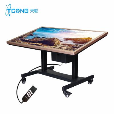 China Domestic Factory Price Motorized Metal TV Stand Mount Electric TV Lift Mobile Cart with Wheels for 46