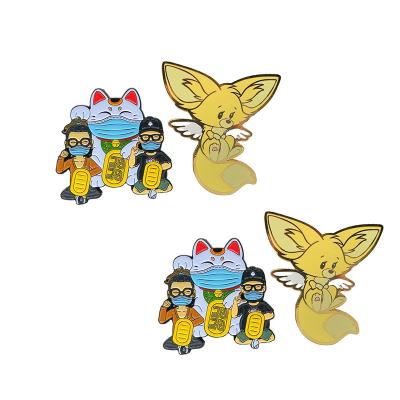 China Casting Cartoon Custom Gold Lapel Pins Metal Enamel Pins for sale