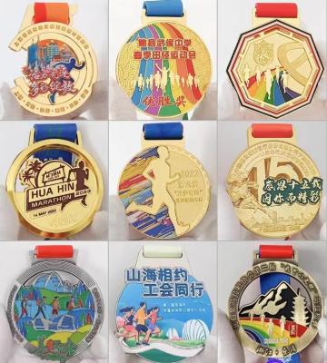 China Sport Personalised Gold Medal Hook Custom Designed Medals Gold Silver Bronze Zinc Alloy Metal for sale