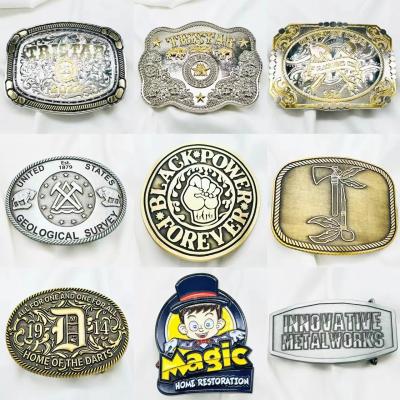 China Zinc Alloy 2d 3d Gold Metal Mens Custom Belt Buckle for sale