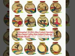 Zhongshan 3D Zinc Alloy Custom Standard Race Metal Cycling Ride Award Challenge Medals Bicycle