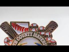 Custom metal soft enamel glitter baseball spinner lapel pins