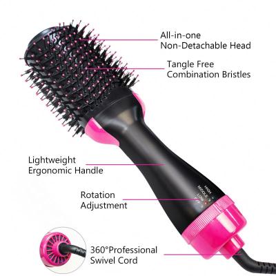 China Ion Hair Dryer Brush Multifunctional Outdoor Professional Negative Hot Airbrush Hair Curler Iron Blow Dryer Blow Ionic Salon Hair Tool for sale