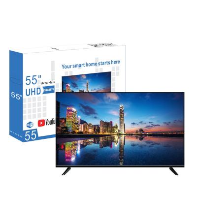 China Home/Hotel/Project TV Custom Languages 55inch Television 4K Smart Tv Flat Screen 55 Inch Smart Tv for sale