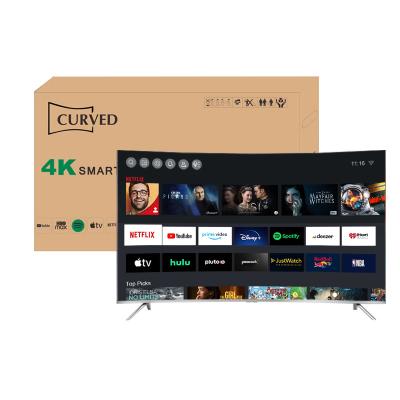 China Project TV OEM 65inch 4K Fullscreen Curved LCD TV Home/Hotel/Factory 65 inch Smart TV Television for sale