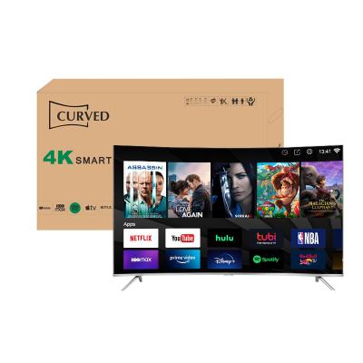 China Home/Hotel/Project TV Wholesale Curved TV 55 Inch 4K UHD Television LCD LED TV 55 Inch Smart TV for sale