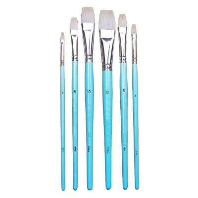 China Painting& ASTM D4236 EN71-3 Artist Supplies 6 Pcs High Quality Wood Handle Wool Painting Drawing Drawing Brush Set for Art Painting for sale