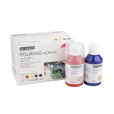 China 6 Colors 100ml High Quality Non-Toxic Acrylic Paint Pouring Set For Kids Paint 20ml for sale