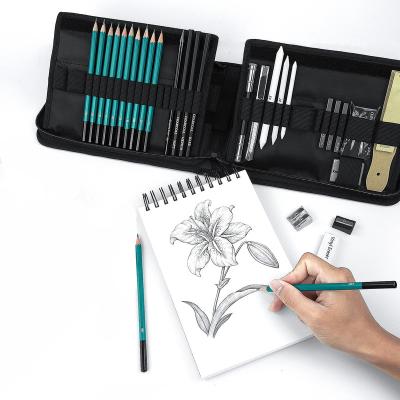 China Drawing Writing to Paint Professional Sketching Art Pencil Sets Drawing Tool Kit with Sketch Pencil Cutter Sandpaper Sketch Pad Eraser for Painter for sale