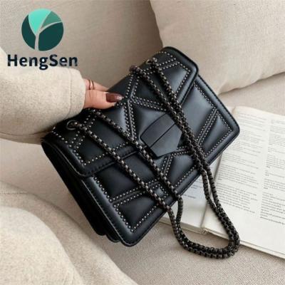 China Fashion Lady Rivet Chain Cross - Body Shoulder Messenger 2020 Small Handbags For Women Bags for sale