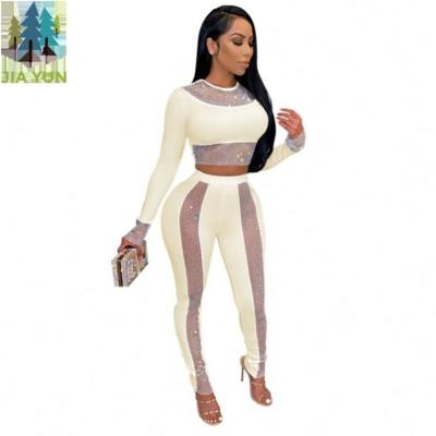 China Nylon/Cotton Skinny Sleeve Women Pencil Crop Top And Panty Long Studded Glitter Pencil Panty Fashionable Fashion Set Two Piece Set for sale