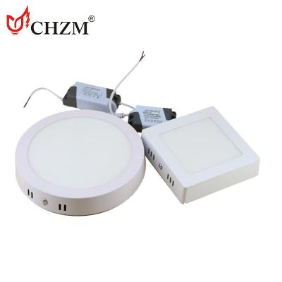 China Modern Led Panel Light Circular / Square Surface-Mounted 24 Mm 6/12/18/24W Thick Die-Cast Aluminum Panel Lamp for sale