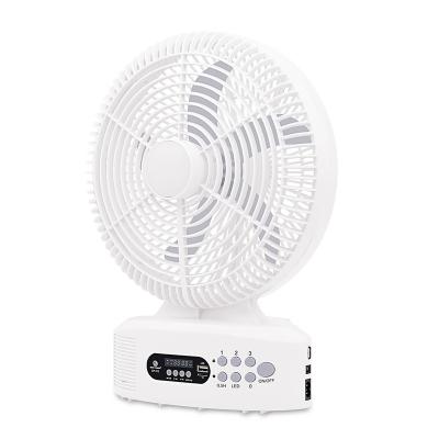 China 12 Inch Rechargeable Battery Solar Powered AC DC Fan 3 Speeds Generation Wind Led Light Solar Fan With Solar Panel for sale