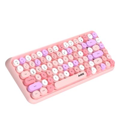 China Waterproof Round 84keys Wireless Computer Gaming Keyboard PC Numeric Keypad Retro Fashion For PC Laptop Gaming Keyboards for sale