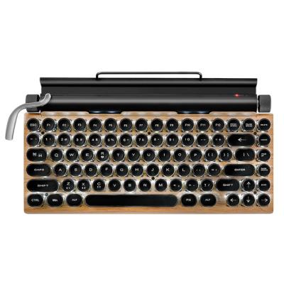 China Retro Waterproof Mechanical Wireless Keyboard Point Typewriter Computer Keyboard 83 Keys For PC Laptop for sale