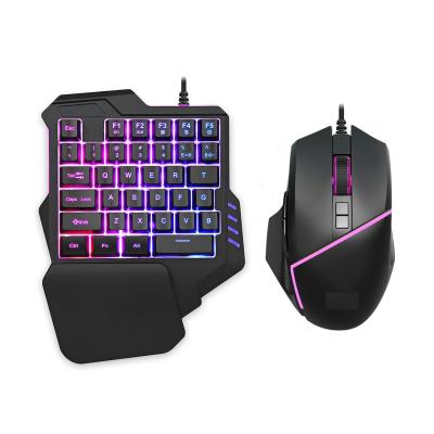 China Waterproof One-handed Gaming Keyboard, RGB Backlight, Ergonomic Design 6400DPI Mouse, Portable Mini Combo Keypad for Laptop PC for sale