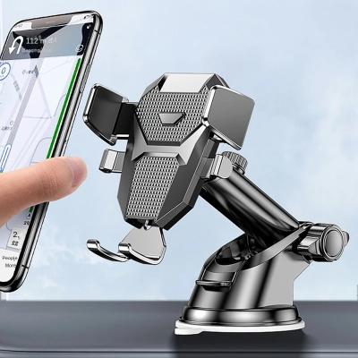 China Mobile Sucker Car Phone Holder Black Cell Phone Holder Stand in Car GPS Mount Holder for iPhone 13 12 pro Xiaomi Samsung Huawei for sale