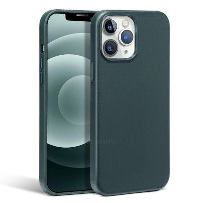 China Anti-fall Lederen Telefoon Luxe Case For Iphone 13 pro 13 pro Max 13mini For Apple Magnetic Cover Capa Case Magnetische Draadloze Oplader for sale