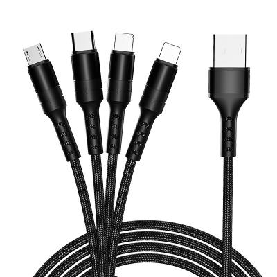 China MP3/MP4 Player Extension Data Line 3 in 1 USB Braided Cable For iPhone Type C Mobile Phone Charging Multi Fuction Wire Charging Cable for sale