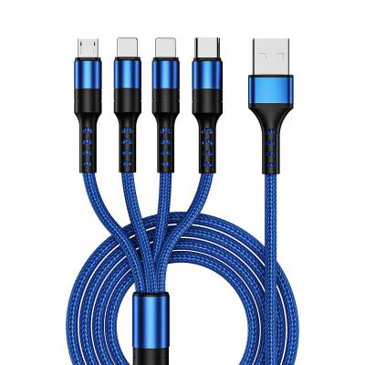 China Factory Wholesale MP3/MP4 Player 3 In 1 USB Cable Fast Charging Data Tie Sync Cable For Micro Type C Android iPhone Charger for sale