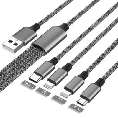 China Fast Charging Speed ​​3A 4 In 1 Micro USB C Cable Charging Cable For Iphone 13 12 11 Huawei Xiaomi Samsung Data Cable for sale