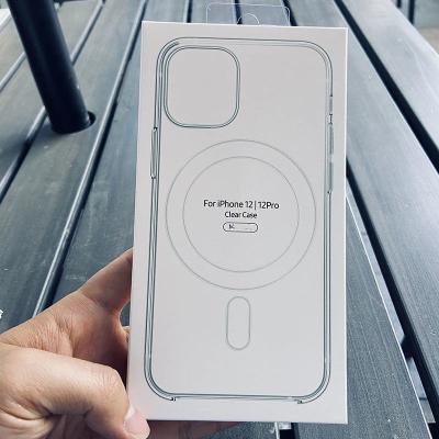 China Good Quality Anti-fall Magnetic Transparent Case For iPhone 11 12 Pro X XS Max Wireless Charging Clear Se Cover for sale