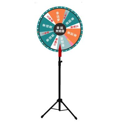 China Easy Installation 24inch Round Floor Standing Color Spinning Wheel Professional Spin To Win Game God Of Fortune With Dry Erase Marker for sale