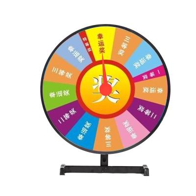 China Lucky Turntable Sand Lucky Wheel Poster Cardboard Table Display Stand for sale