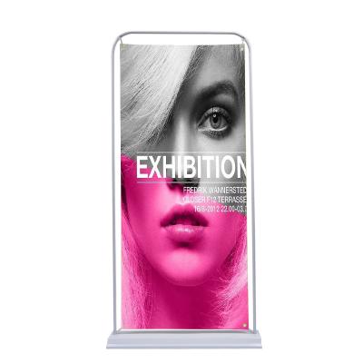 China Advertising Display 80*180cm Portable Custom Printed Advertising Iron Door Shape Handle Display Banner Stand For Promotion for sale