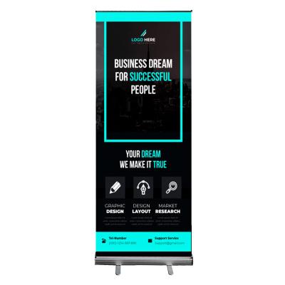 China 80cm Inch 33 Base Width 85cm*200cm Retractable Portable Aluminum Roll Up Stand For Indoor Advertising Banner for sale