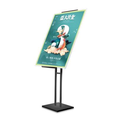 China Easy Installation Bevel Face H Frame Adjustable Outdoor Iron Easel Stand Holder Floor Poster Racks For Promotion for sale