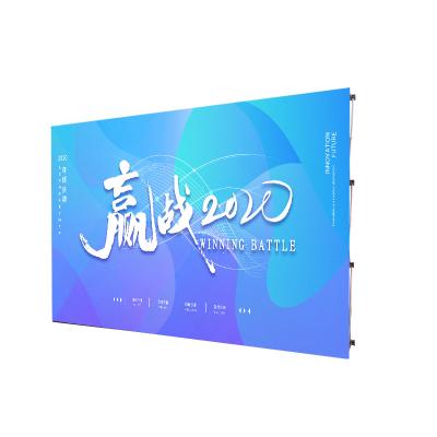 China Advertising Portable Tenson Pop Display Fabric Banner Aluminum Foldable Advertising Activities Stand Backdrop Display Stand for sale