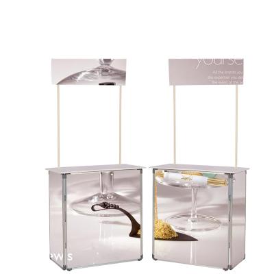 China Portable snack supermarket promotion aluminum table portable/foldable indoor sample table for sale