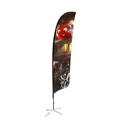 China Easy Installation Outdoor Beach Feather Flag Flagpole Double Sides Customized Printing Advertising 2.8m.p Type Beach Flags With Cross Base for sale