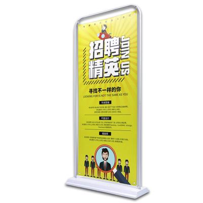 China 80*180 Foldable Windprove Door Shape Banner Stand Frame Metal White Door Frame Metal Easy Iron Iron Display Foldable Banner Stand for sale