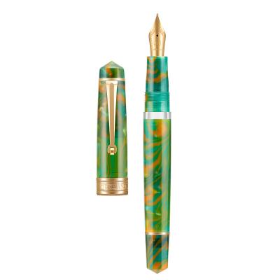 China High Quality Fountain Pen Green Acrylic Pen of Luxury New Design Asvine P20 Student Piston for sale