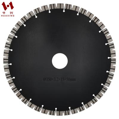 China Granite Huaxing Granite Tools 350mm 14 Inch Hot Press Turbo Whole Sintered Segmented Diamond Cutting Disc for sale