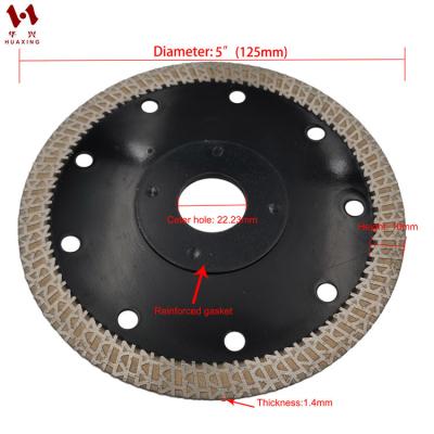 China High Grade Diamond Power Huaxing 5 Inch Super Thin Diamond Porcelain Saw Blade Ceramic Cutting Disc For Ceramic Cutting Or Porcelain Tiles for sale