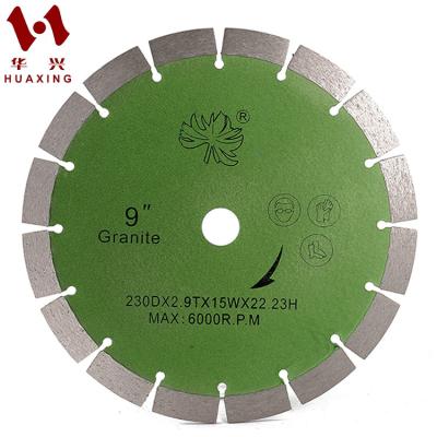 China Goods. Huaxing Longer Elevator 230*2.9*15*22.23mm Segmented Diamond Cutting Blades for Concrete/Brick/Granite/Hard Stone for sale