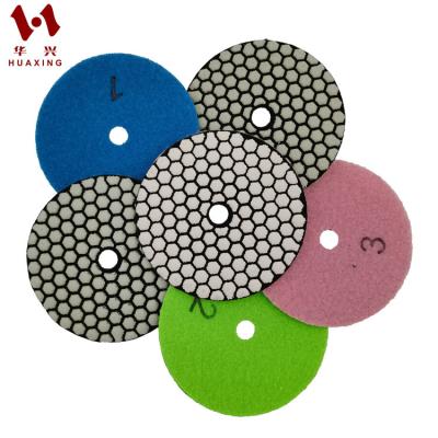 China Granite Flexible Dry Polish Pad 100mm Diamond Resin Bond Dry Polish Pad 4 Inch Flexible Pad For Granite Marble Floor Renewal DIY Tools for sale