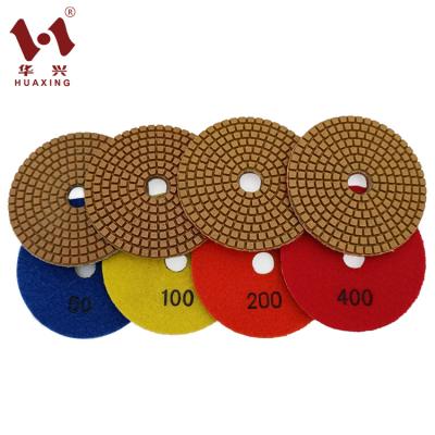 China Stone 100mm/4inch Diamond Metal Resin Polishing Pads for Concrete Stone for sale