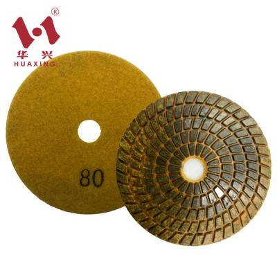 China Huaxing Stone Polishing 3inch 4inch 5inch Use Resin Metal Wet And Dry Polish Pad For Granite Concrete Stone for sale