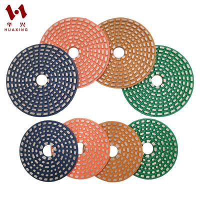 China Concrete Polishing Huaxing 5 inch/125mm Diamond Metal Bond Polishing Pad for Granite Concrete Marble for sale